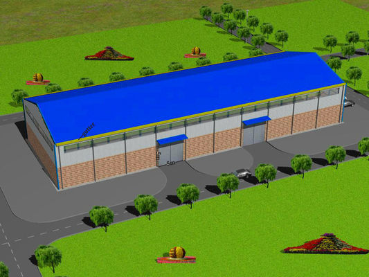 Entrepôt de structure métallique de taille standard/hangar préfabriqué de structure métallique