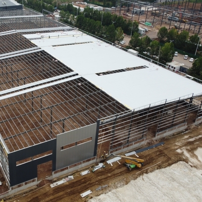 Entrepôt en structure d'acier de 100m avec ponts roulants de 5T