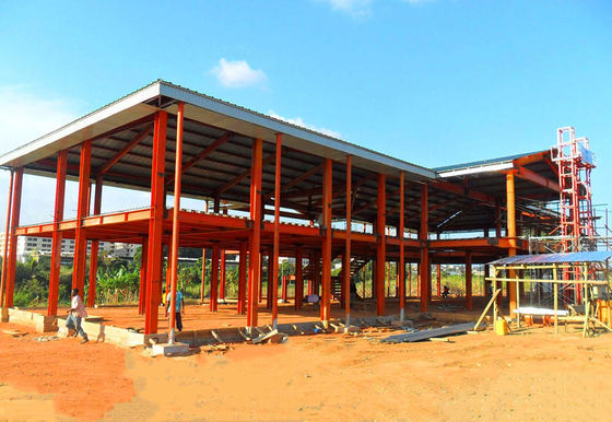 Le double parquette la construction d'immeubles de bureaux en métal de structure de cadre en acier