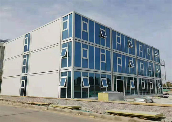 Maison de conteneurs préfabriqués Structure galvanisée Panneau en laine de verre