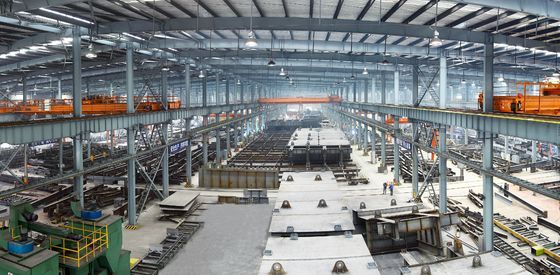 Atelier de construction préfabriquée en acier avec grue aérienne
