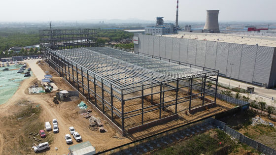 Entrepôt préfabriqué en structure d'acier avec poutres en H, durée de vie de 50 ans