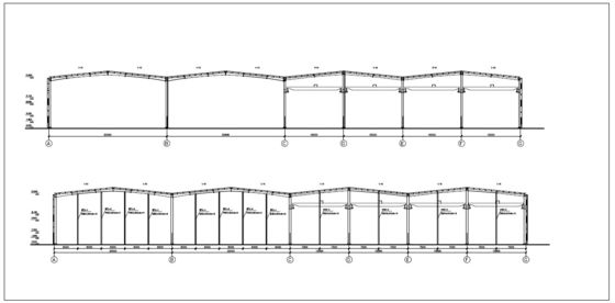 Bâtiment en acier à ossature en portique préfabriqué avec conception à plusieurs étages