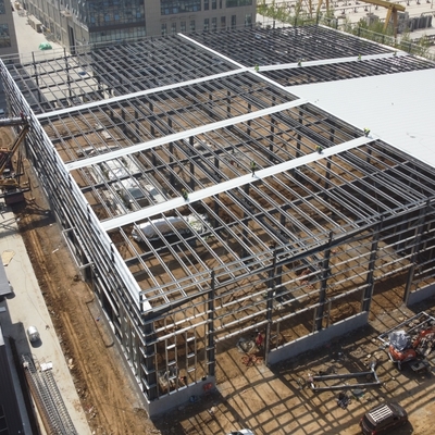 Bâtiment en structure d'acier préfabriqué avec une durée de vie de 50 ans, certifié CE