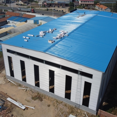 Entrepôt préfabriqué en structure d'acier, portique, Q235B, Q355B, ASTM A36