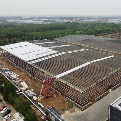 Entrepôt de structure en acier préfabriqué avec une grande étendue et une durée de vie de 50 ans