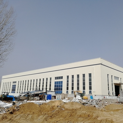 Bâtiment d'entrepôt en acier léger préfabriqué avec poutres en section H
