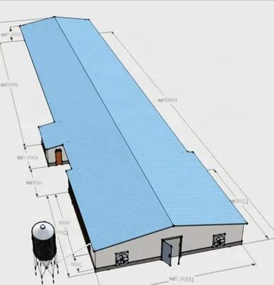 Afrique 100m par 20m Conception isolée Structure préfabriquée en acier