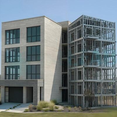 Hôtel construit avec une structure en acier reliée à un boulon préfabriqué à plusieurs étages et anti-sismique