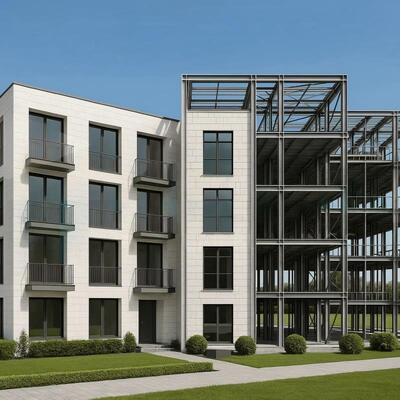 Hôtel construit avec une structure en acier reliée à un boulon préfabriqué à plusieurs étages et anti-sismique