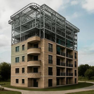 Hôtel construit avec une structure en acier reliée à un boulon préfabriqué à plusieurs étages et anti-sismique
