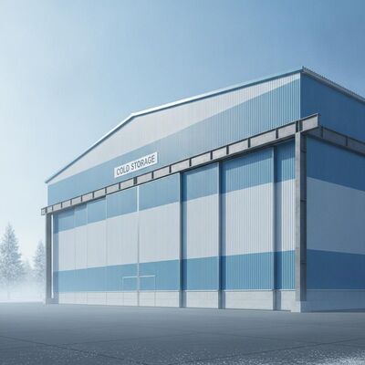 Pre Engineered Steel Structure Hangar with Sandwich Panel Insulation for Cold Storage